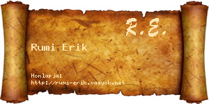 Rumi Erik névjegykártya